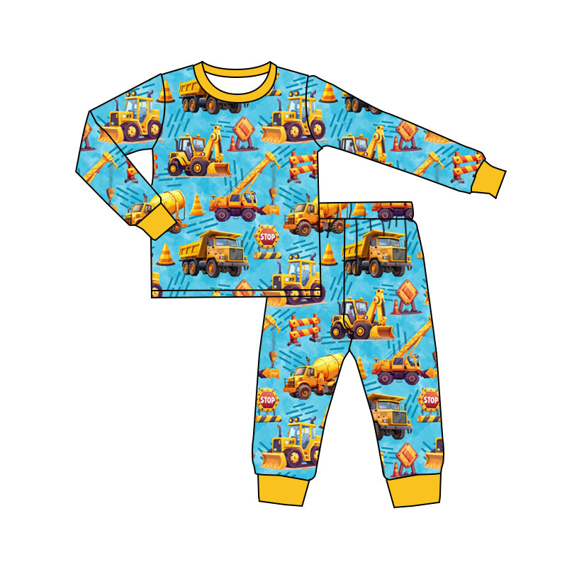 Baby Boy Long Sleeves Digger Shirt Pants Set Pajamas