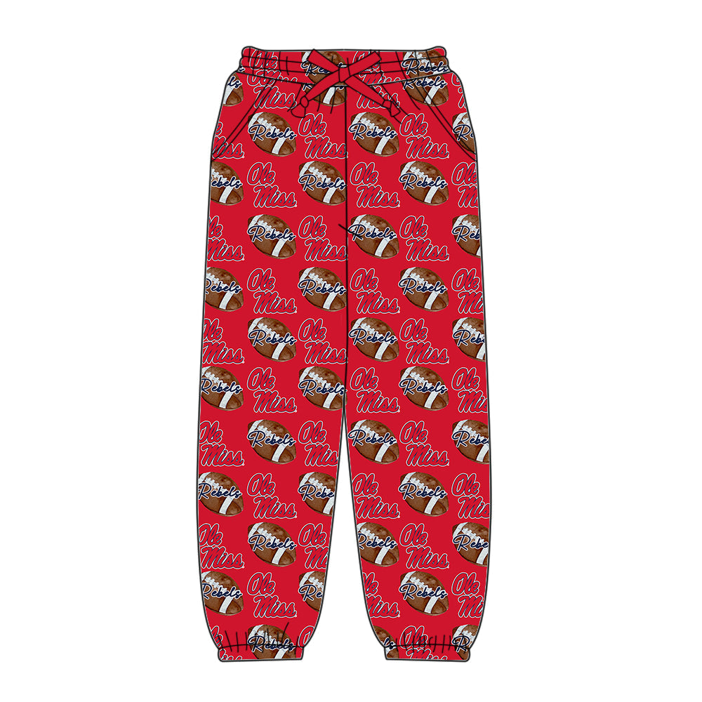 ( Moq 5 each style ) Baby Boy Girl Team Football Sibling  Red Pants Dress Set 8.20
