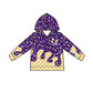 ( Moq 5 each style ) Baby Boy Girl Team Cheer Sibling Shirt Purple Drips Bows Dress Set 8.12
