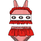 ( Moq 5 Each Style ) Baby Boys Girls Red Stripes Sibling Team Sets Swimsuits Football Clothes