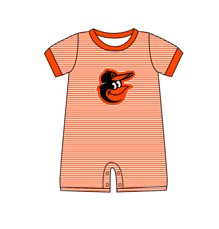 ( Moq 5 Each Style ) Baby Boys Girls Kids Team Sibling Orange Stripes Rompers Sets