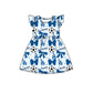 ( Moq 5 each style ) Baby Girl Toddler Team Blue Bows ‌Soccer‌ Sibling Romper Dress Set 6.14