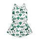 ( Moq 5 each style ) Baby Girl Toddler Football Team Green Bows Sibling Skort Dress Set 6.6