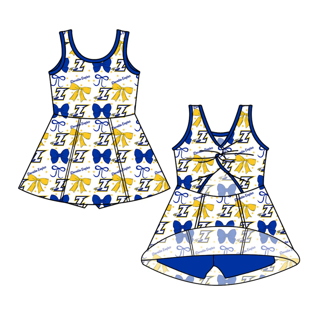 ( Moq 5 each style ) Baby Boy Girl Summer Z Team Sibling Drip Bows Shorts Shirt Dress Set 7.17