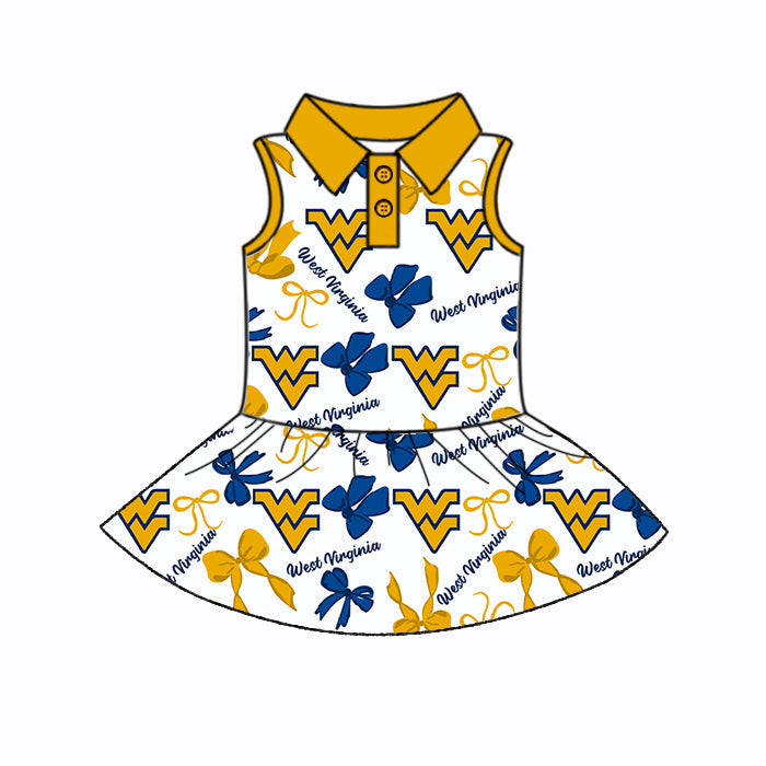 ( Moq 5 each style ) Baby Girl Team WV Bows Sibling Dress Set 5.23