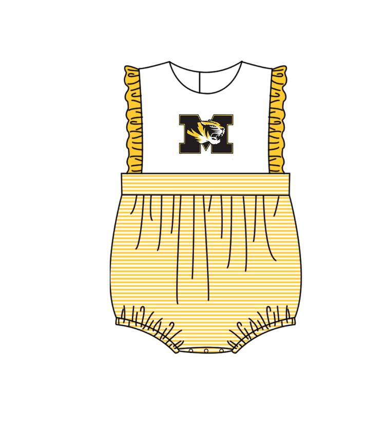 ( Moq 5 Each Style ) Baby Boys Girls Kids Yellow Stripes Team Sibling Rompers Sets
