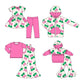 ( Moq 5 Each Style ) Baby Girls Clovers Bows St. Patrick's Day Sibling Hoodie Shirt Sets