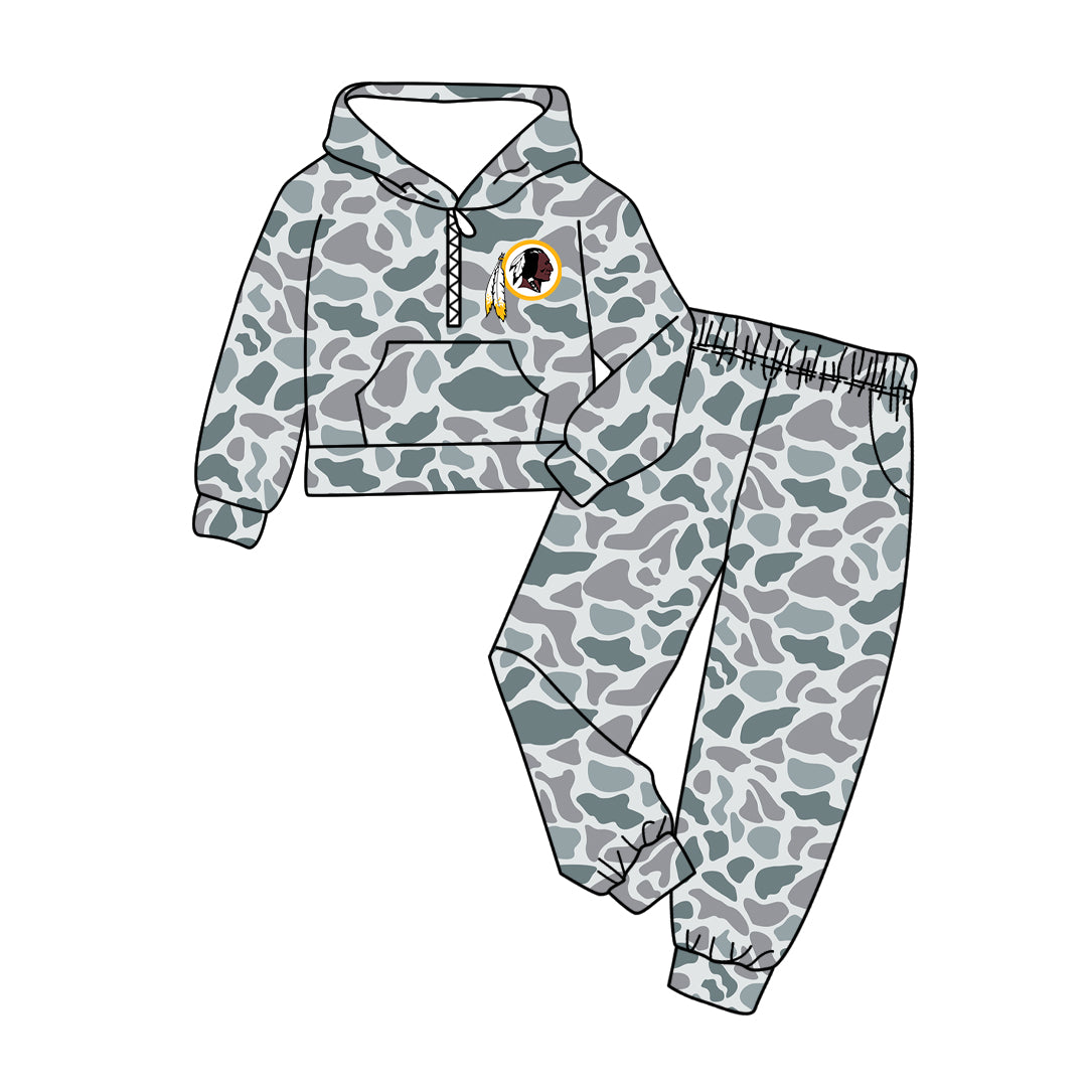 ( Moq 5 ) Baby Boys Toddler Long Sleeves Zipper Pullover Jogger Pants Team Clothes Camo Set