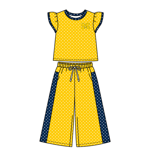 ( Moq 5 ) Baby Girls Kids Short Sleeves Shirt Pants Team Set Clothes