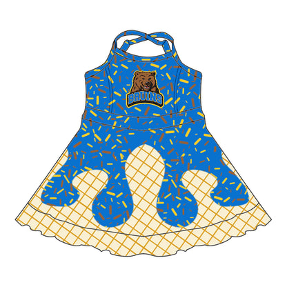 ( Moq 5 each style ) Baby Boy Girl Team Bear Blue Sibling Dress Shirt Shorts Pants 6.3