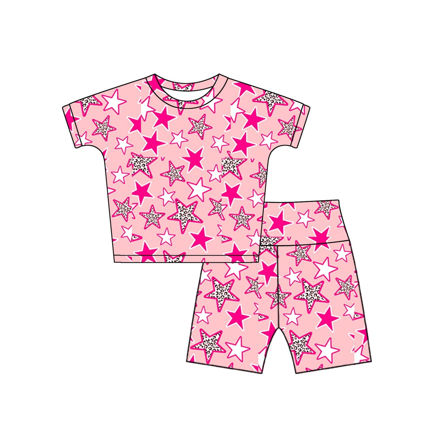 Baby Girl Stars Pink Sibling Jumpsuit Set ( Moq 5 Each Style ) 3.6