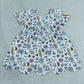 Baby Girls Kids Short Sleeves Flower Back to School Scallop Dress Clothes RTS