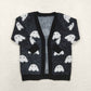 Baby Girl Fall Black Ghost Long Sleeves Sweater Coat