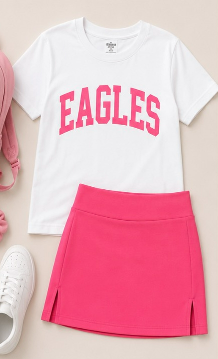 ( Moq 5 Each style ) Custom Girls Kids Short Sleeves Shirts Skirt Shorts Sets 6.19