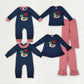 Sibling Boys Girls Kids Long Sleeves Embroidery Ducks Hearts Valentine's Day Rompers Sets RTS