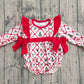 Baby Girl Long Sleeves Christmas Santa Bows Bubble Romper RTS
