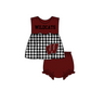 ( Moq 5 Each Style ) Baby Boys Girls Kids W Plaid Team Sibling Rompers Dress Sets