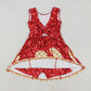 Baby Girl Sleeveless Drips Summer Red Knee Length Yoga Active Dress RTS