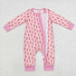 Baby Girl Infant Long Sleeves Western Boots Pink Zipper Bamboo Romper