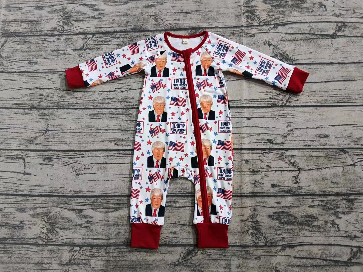 Baby Kid Infant Long Sleeves Flag Zipper Romper Moq 5