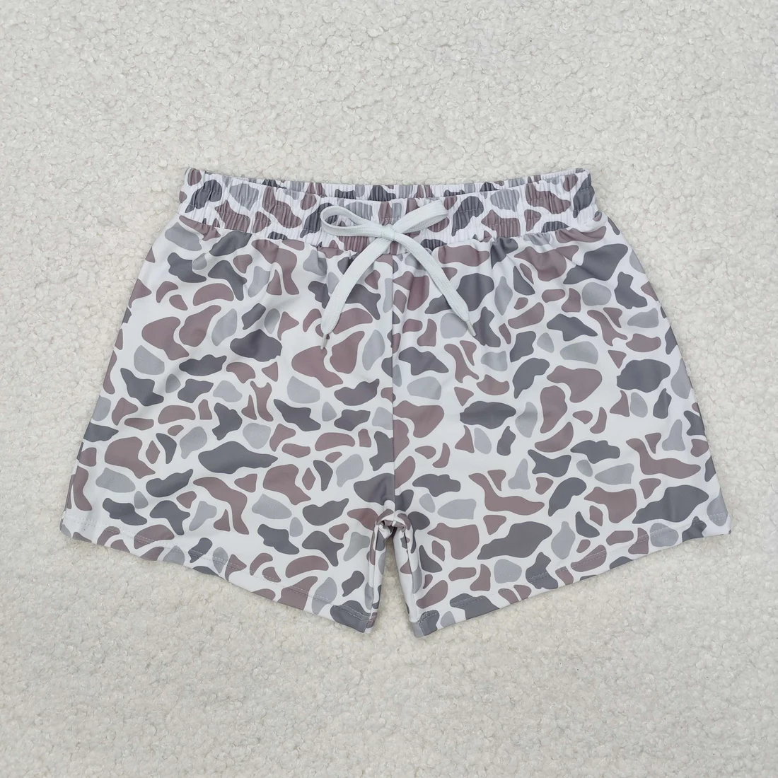 Baby Boy Girl Adult Grey Camo Sibling Family Trunks Swimsuit