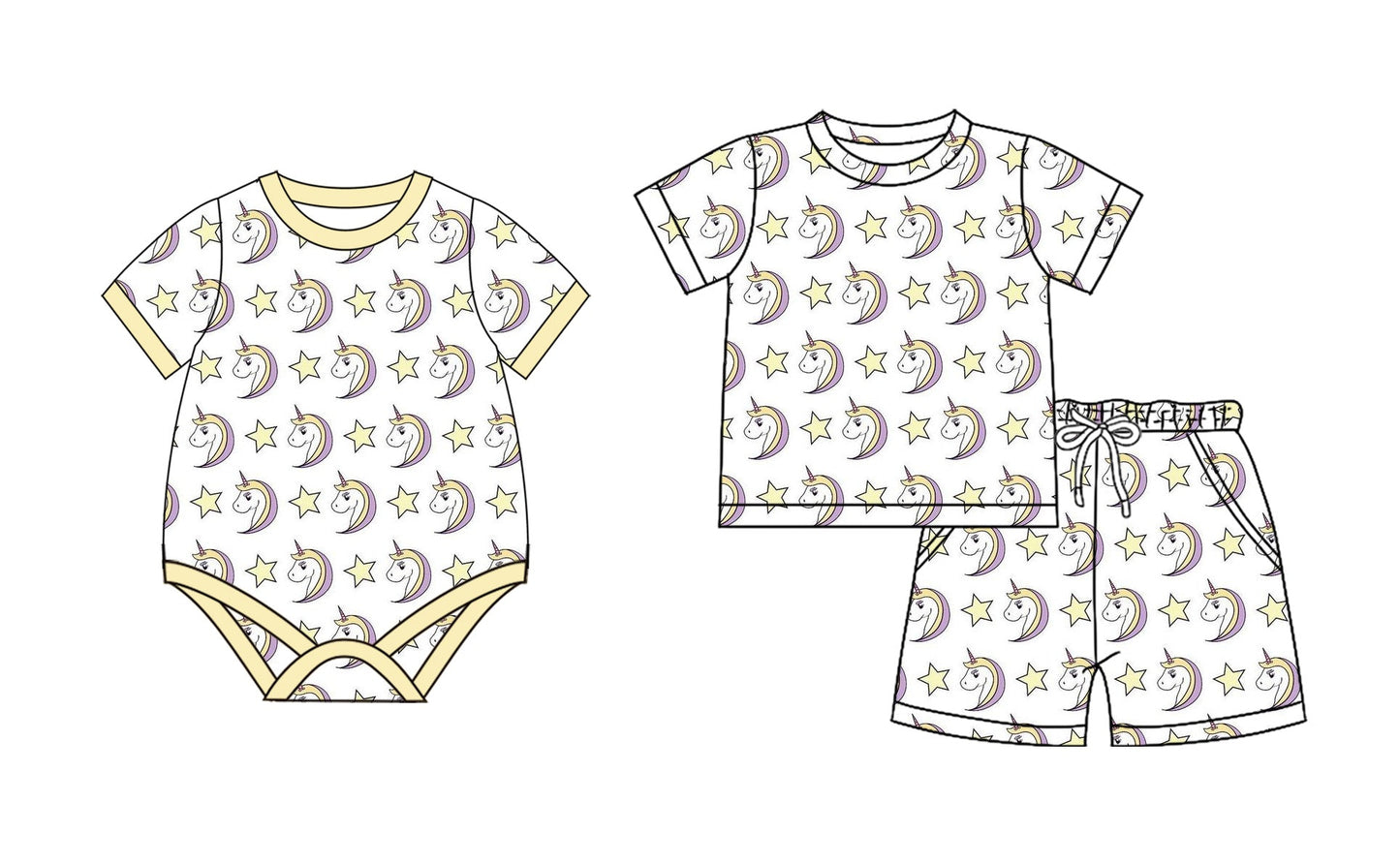 Baby Boy Short Sleeves Horse Stars Sibling Romper Set ( Moq 5 Each Style ) 2.15