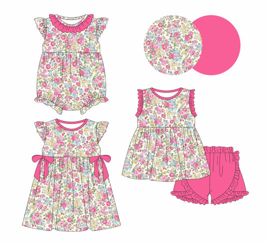 Baby Girl Floral Sibling Romper Dress Set ( Moq 5 Each Style ) 12.30