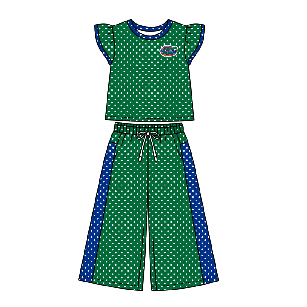 ( Moq 5 ) Baby Girls Kids Short Sleeves Shirt Pants Team Set Clothes