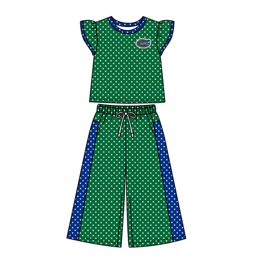 ( Moq 5 ) Baby Girls Kids Short Sleeves Shirt Pants Team Set Clothes