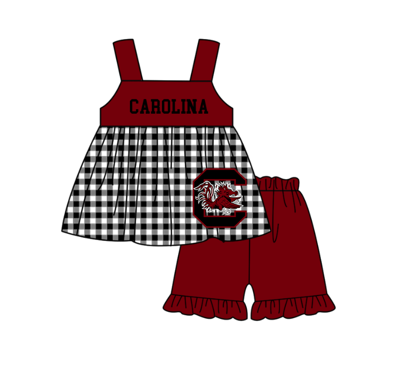 ( Moq 5 Each Style ) Baby Boys Girls Kids Chicken Plaid Team Sibling Rompers Dress Sets