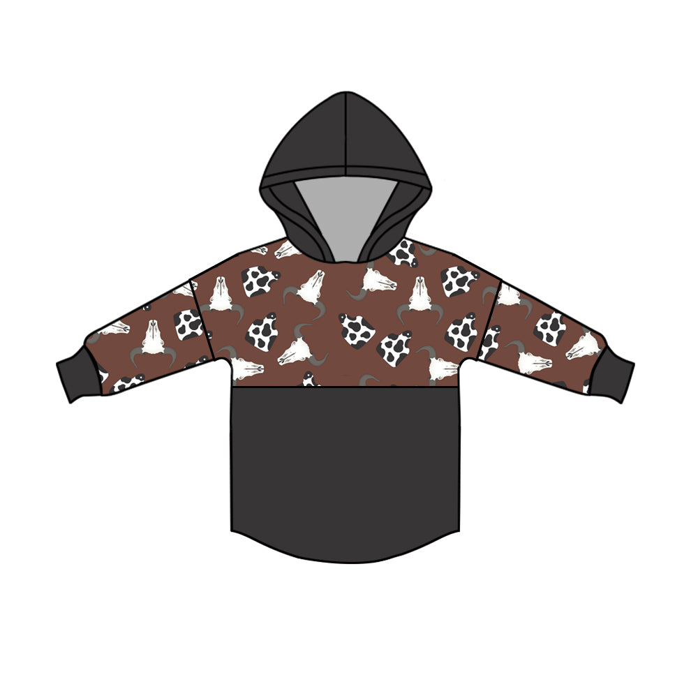 Baby Kids Hoodie Long Sleeves Western Cow Pullover Shirts Moq 5