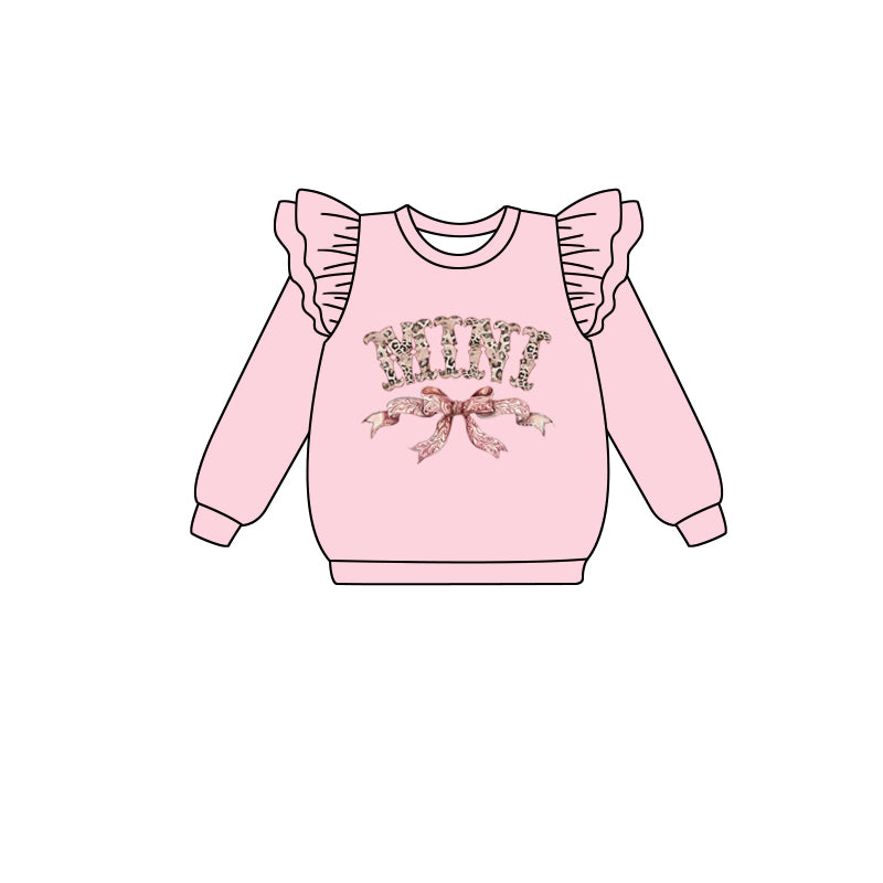 Pre-order Baby Girl Mini Bow Long Sleeves Pink Shirt Tops