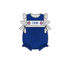 ( Moq 5 Each Style ) Baby Boys Girls Kids Short Sleeves Team Sibling Blue Romper Dress Set