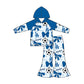 ( Moq 5 each style ) Baby Girl Toddler Team Blue Bows ‌Soccer‌ Sibling Romper Dress Set 6.14