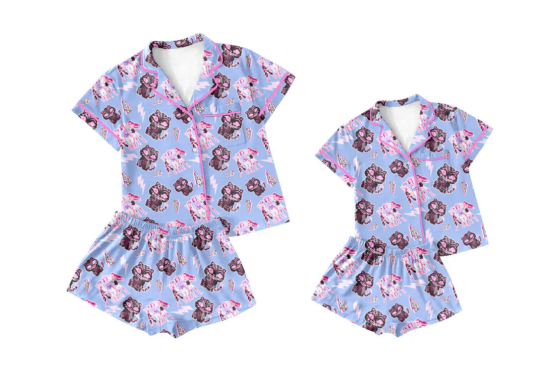 ( Moq 5 Each Style ) Baby Girl Adult Women Singer Cats Sibling Mommy And Me Family Pajamas Set