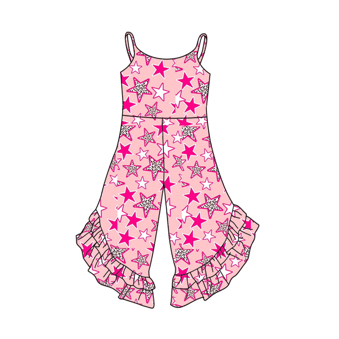Baby Girl Stars Pink Sibling Jumpsuit Set ( Moq 5 Each Style ) 3.6