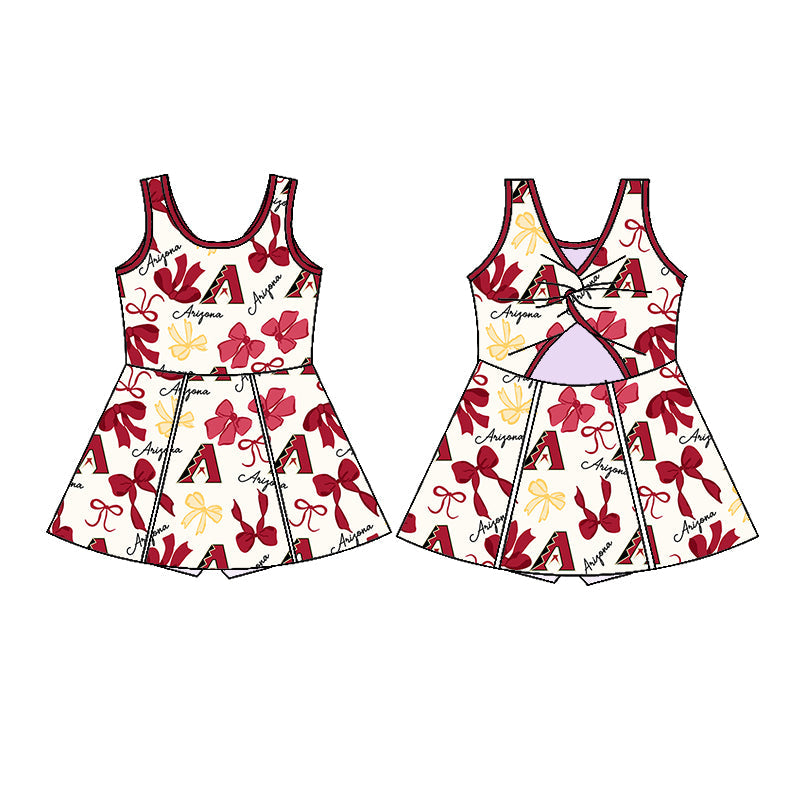 ( Moq 5 each style ) Baby Girl Team Red Yellow Bows Sibling Dress Set 5.21