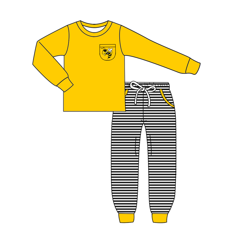 ( Moq 5 each style ) Baby Boy Girl Team Cheer Sibling Shirt Bee Bows Dress Set 8.14