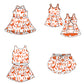 ( Moq 5 Each Style ) Baby Girls Toddler Orange Bows Sibling Team Shorts Dresses Set Clothes