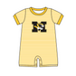 ( Moq 5 Each Style ) Baby Boys Girls Kids Yellow Stripes Team Sibling Rompers Sets