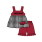 ( Moq 5 Each Style ) Baby Boys Girls Kids Pigs Plaid Team Sibling Rompers Dress Sets