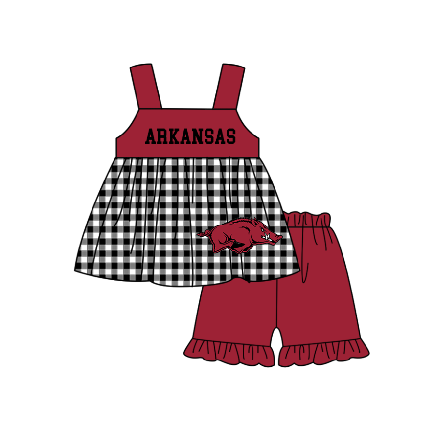 ( Moq 5 Each Style ) Baby Boys Girls Kids Pigs Plaid Team Sibling Rompers Dress Sets
