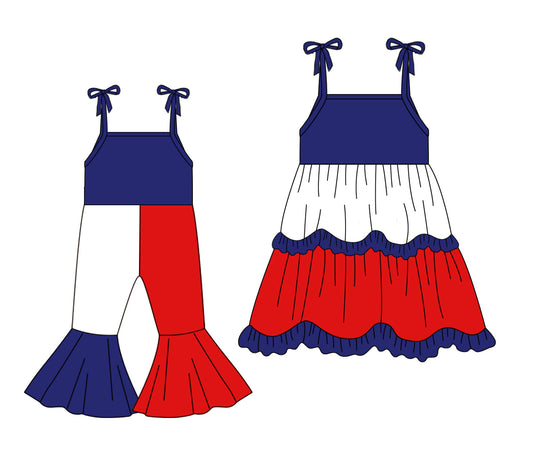 Baby Girl Straps July 4th Sibling Jumpsuit Dress ( Moq 5 Each Style ) 1.20