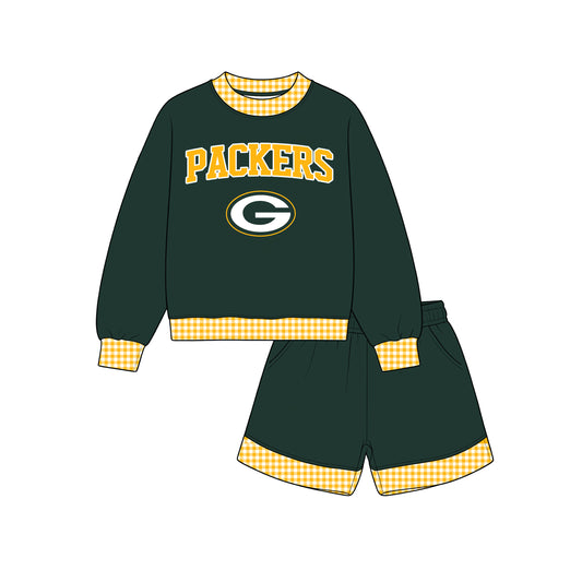 ( Moq 5 ) Baby Girls Kids Long Sleeves Shirt Shorts Team Set Clothes