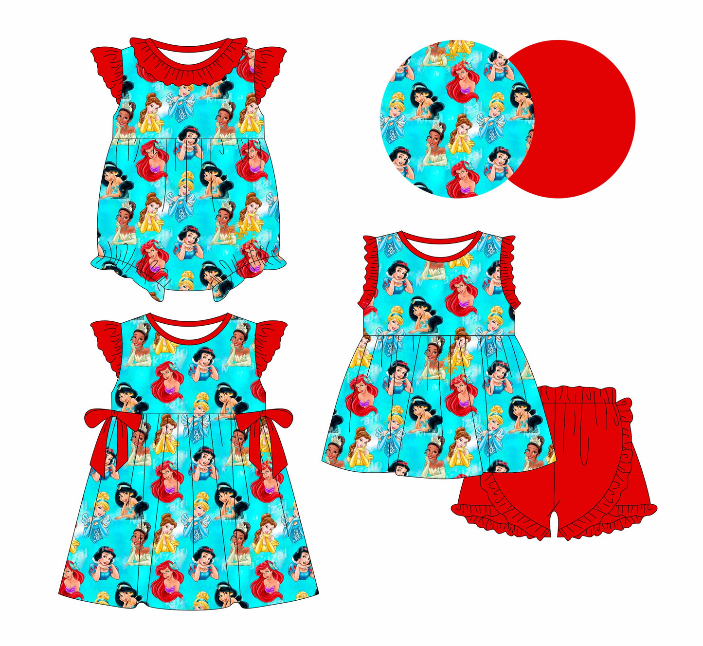 Baby Girl Princess Sibling Romper Dress Set ( Moq 5 Each Style ) 1.16