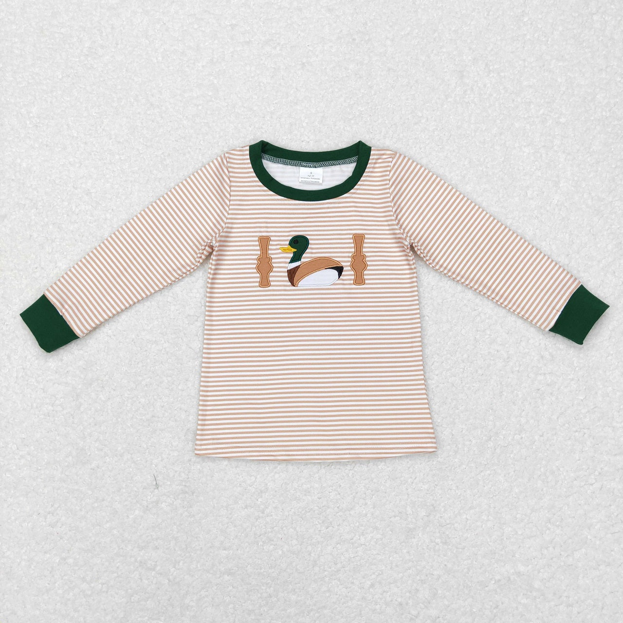 Sibling Boys Kids Long Sleeves Embroidery Dogs Ducks Deer Hunting Shirt Tops RTS