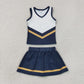 Baby Girls Kids Sleeveless Tops Skirt Shorts Set Yoga Team Navy Clothes RTS