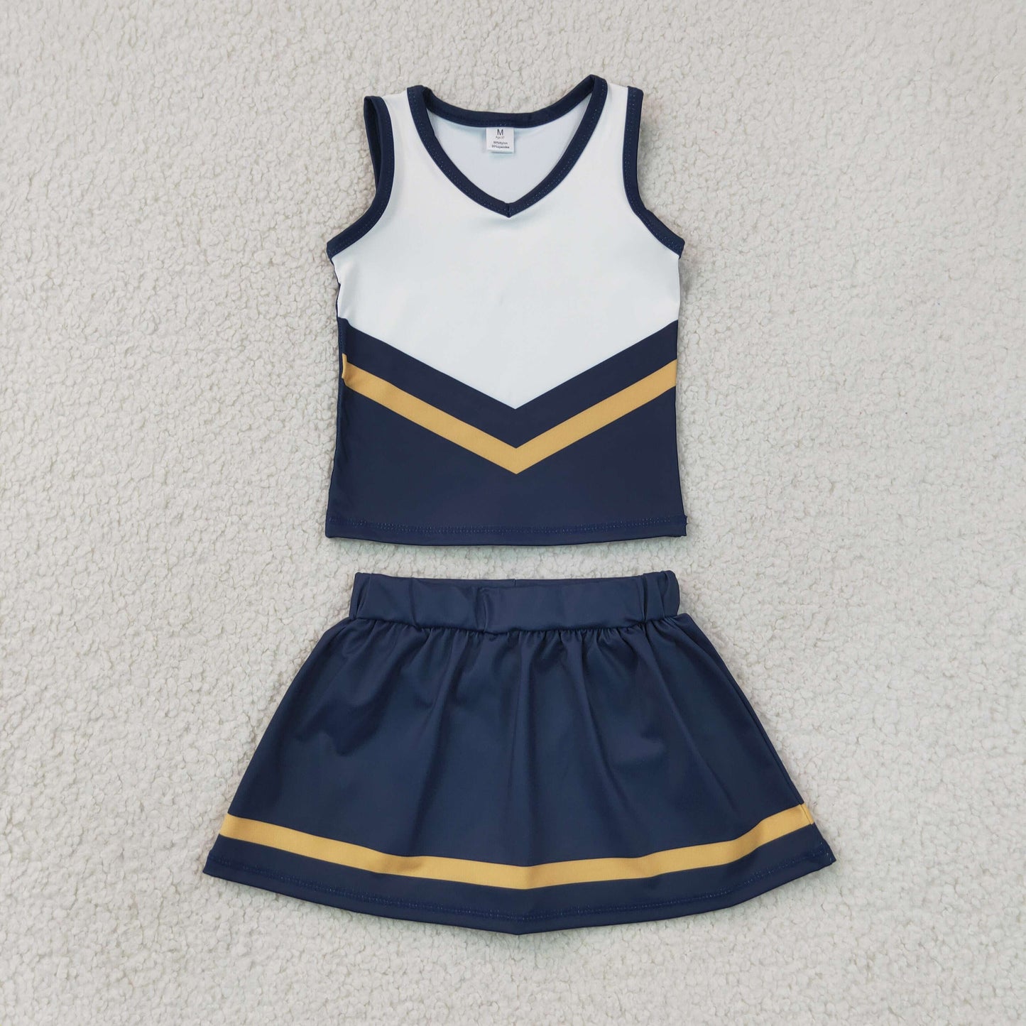 Baby Girls Kids Sleeveless Tops Skirt Shorts Set Yoga Team Navy Clothes RTS