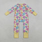 Girls Infant Long Sleeves Hearts Stars Valentine Zipper Sleeper Romper RTS