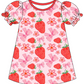 Baby Girl Strawberry Flower Bows Sibling Matching Dress Romper Clothes Set ( Moq 5 Each style )